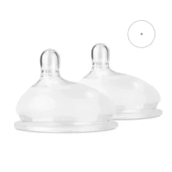 Ola Baby - Mamilo de substituição de silicone para mamadeira suave, pacote com 2, 0-3 meses/fluxo prematuro