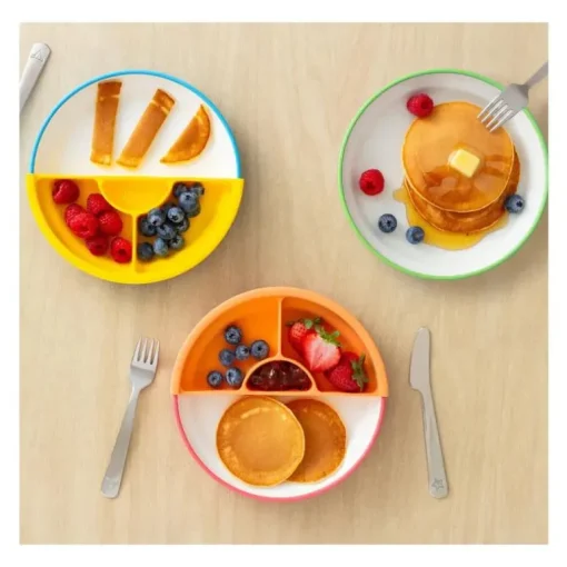 Omie - Toddler Plate With Divider, Pink | 1 plate