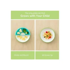 Omie - Toddler Plate With Divider, Green