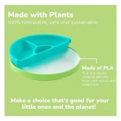 Omie - Toddler Plate With Divider, Green