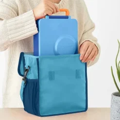 OmieBox - Bolsa de almoço de nylon isolada Omie, azul