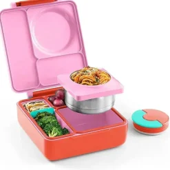 OmieBox - Caixa Bento isolada com jarra térmica para alimentos à prova de vazamentos, Pink Berry
