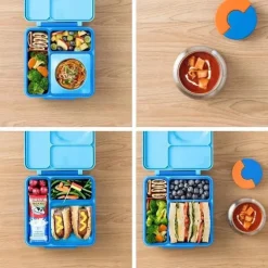 OmieBox - Caixa Bento Isolada com Jarra Térmica para Alimentos à Prova de Vazamento, Céu Azul