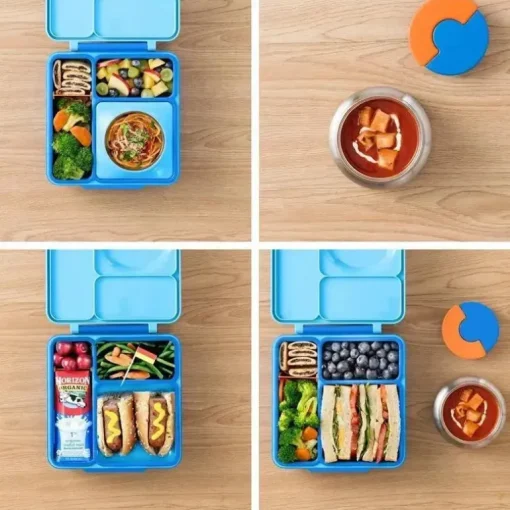 OmieBox - Caixa Bento Isolada com Jarra Térmica para Alimentos à Prova de Vazamento, Céu Azul
