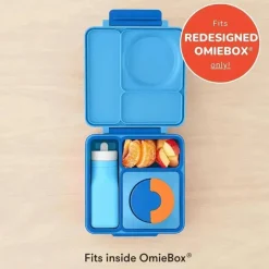 OmieBox - Garrafa de água de silicone à prova de vazamentos, azul