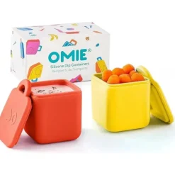 OmieBox - Recipientes de imersão à prova de vazamentos 2Pk para viagem, amarelo/vermelho