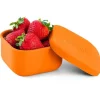 OmieBox - Recipientes de silicone para lanches à prova de vazamentos para viagem, laranja