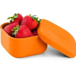OmieBox - Recipientes de silicone para lanches à prova de vazamentos para viagem, laranja