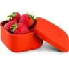 OmieBox - Recipientes de silicone para lanches à prova de vazamentos para viagem, vermelhos