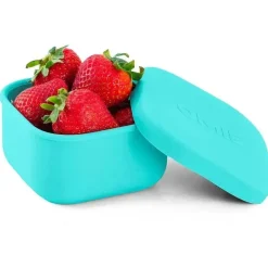 OmieBox - Recipientes de silicone para lanches à prova de vazamentos para viagem, azul-petróleo
