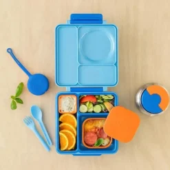 OmieBox - Recipientes de silicone para lanches à prova de vazamentos para viagem, laranja