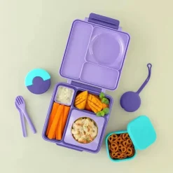 OmieBox - Recipientes de silicone para lanches à prova de vazamentos para viagem, azul-petróleo