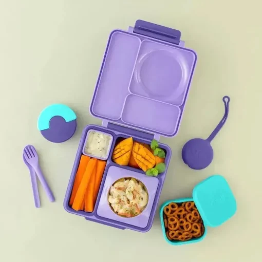 OmieBox - Recipientes de silicone para lanches à prova de vazamentos para viagem, azul-petróleo
