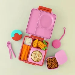 OmieBox - Recipientes para armazenamento de alimentos com tampa, rosa