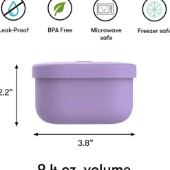 OmieBox - Recipientes para armazenamento de alimentos com tampa, roxo