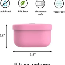 OmieBox - Recipientes para armazenamento de alimentos com tampa, rosa