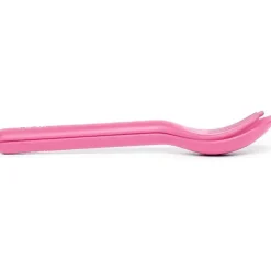 OmieBox - Talheres de garfo e colher reutilizáveis ​​de plástico 2 unidades, rosa bolha