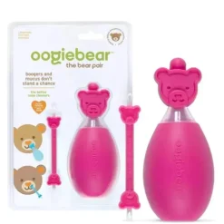 Oogiebear - Aspirador nasal Baby Bear Pair com Booger Picker e limpador de ouvido, rosa framboesa