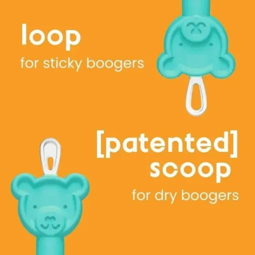 Oogiebear - Aspirador nasal Baby Bear Pair com Booger Picker e limpador de ouvido, azul