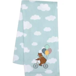 Originais para dormir - Up &amp; Away Urso/Balão/Nuvem Manta de lã macia azul para bebê