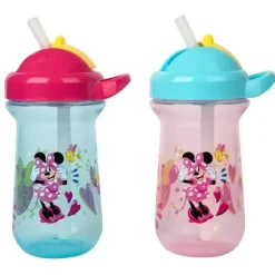 Os primeiros anos - Copo de palha flip top Disney Minnie, 2 unidades - Azul/Rosa