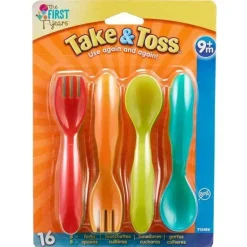 Os primeiros anos - Take &amp; Toss 16 unidades de colheres para bebê, multicoloridas