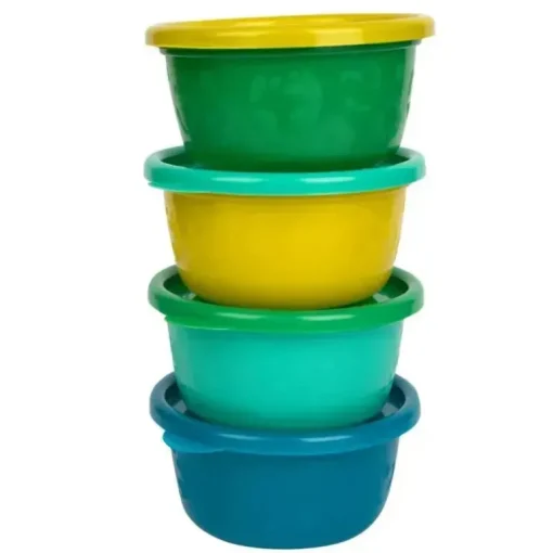 Os primeiros anos - Tigelas reutilizáveis ​​GreenGrown® com tampa - Tigela para lanche infantil, 4 unidades