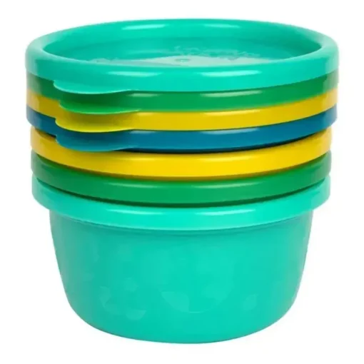 Os primeiros anos - Tigelas reutilizáveis ​​GreenGrown® com tampa - Tigela para lanche infantil, 4 unidades