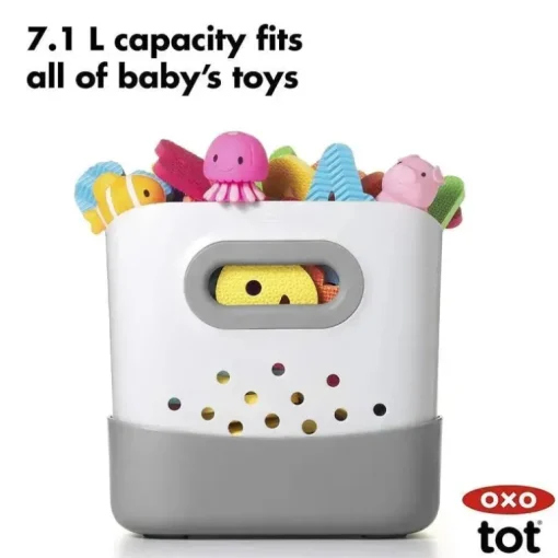 Oxo - Armazenamento de brinquedos para banho Tot Stand Up, cinza