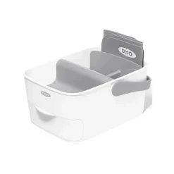 Oxo - Caddy de fraldas infantil com trocador, branco/cinza