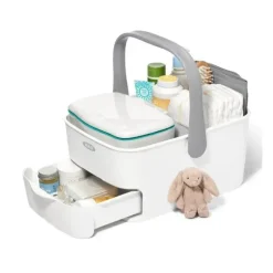 Oxo - Caddy de fraldas infantil com trocador, branco/cinza