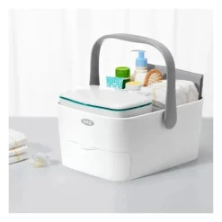 Oxo - Caddy de fraldas infantil com trocador, branco/cinza