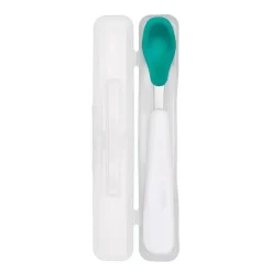 Oxo - Colher de alimentação Tot On-the-Go com estojo de viagem, azul-petróleo