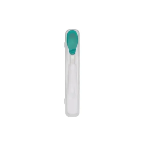 Oxo - Colher de alimentação Tot On-the-Go com estojo de viagem, azul-petróleo