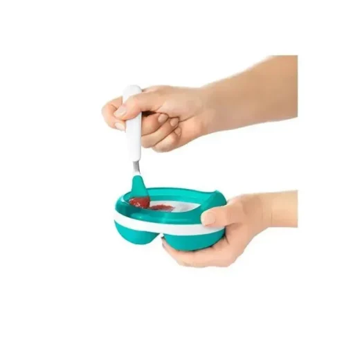 Oxo - Colher de alimentação Tot On-the-Go com estojo de viagem, azul-petróleo