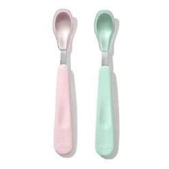 OXO - Conjunto de Colher para Alimentação Tot com Silicone Macio, Opala/Blossom