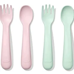 OXO - Conjunto de garfo e colher de plástico Tot 4Pk, opala/flor