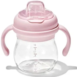 Oxo - Copo com canudinho Tot Transitions com bico macio e alças removíveis, Blossom