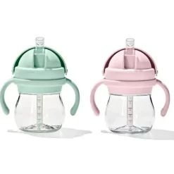 Oxo - Copo de palha Transitions 2Pk com alças 6 onças, opala e flor