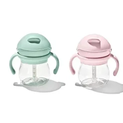 Oxo - Copo de palha Transitions 2Pk com alças 6 onças, opala e flor