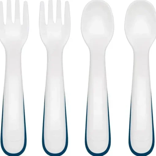 Oxo - Multipack de garfo e colher de plástico Tot 4Pk, azul marinho