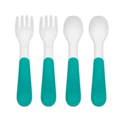 Oxo - Multipack de garfo e colher de plástico Tot 4Pk, azul-petróleo