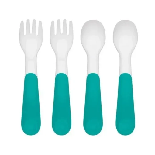 Oxo - Multipack de garfo e colher de plástico Tot 4Pk, azul-petróleo