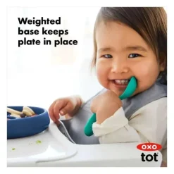 Oxo - Prato de jantar dividido em silicone Tot, azul marinho