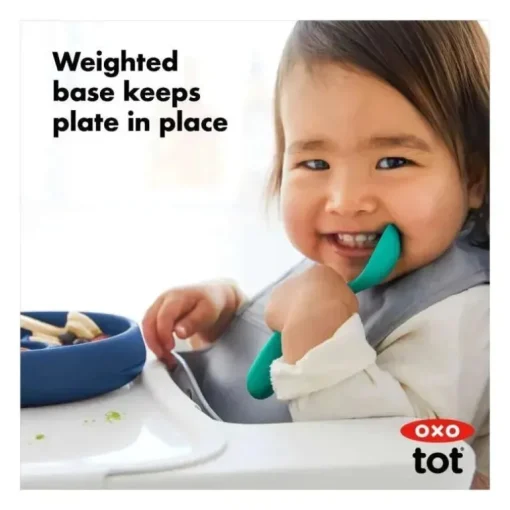 Oxo - Prato de jantar dividido em silicone Tot, azul marinho