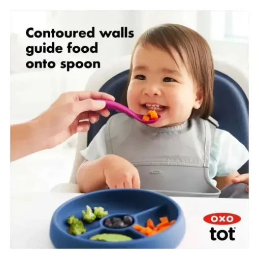 Oxo - Prato de jantar dividido em silicone Tot, azul marinho