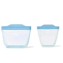 Oxo - Sacos reutilizáveis ​​de silicone Tot - Conjunto de 2 peças de copos e lanches, Dusk