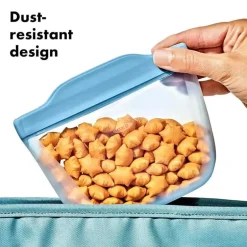Oxo - Sacos reutilizáveis ​​de silicone Tot - Conjunto de 2 peças para copos e lanches, Opal
