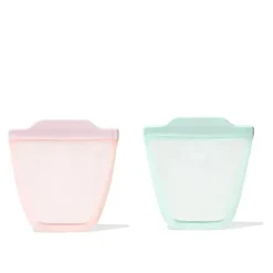 Oxo - Tot Silicone Sacos Reutilizáveis ​​2 Pc Stand Up Cup Set, Opala e Flor