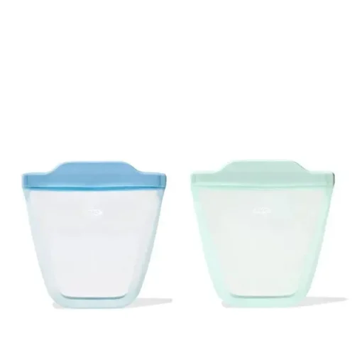Oxo - Tot Silicone Sacos Reutilizáveis ​​2 Pc Stand Up Cup Set, Opal E Dusk